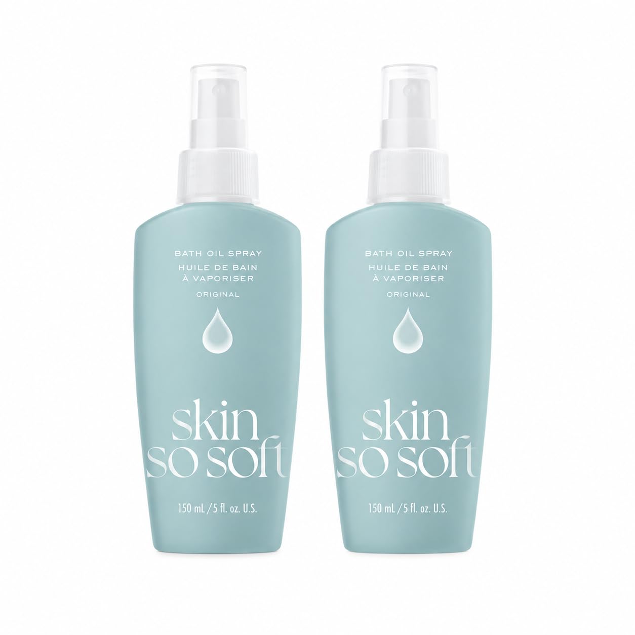Avon Skin So Soft Original Bath Oil Spray with Pump, 5 Fl Oz - 2 Pack - NEW Packaging, Same Formula