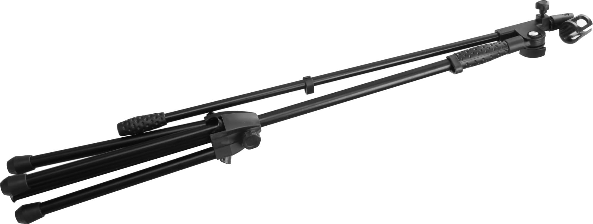 McGrey MBS-01 3x juego Soporte de Micrófono con brazo y pinza de micrófono (brazo giratorio, altura ajustable hasta 154 cm, trípode, abrazaderas de cable, longitud del brazo aprox. 75 cm) negro stand
