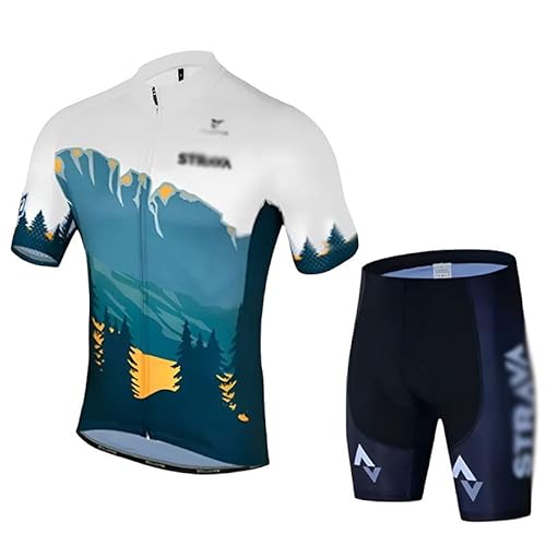 YLFC Vêtements De Cyclisme Respirant Séchage Rapide Confortable Combinaison VTT Tendance Été Manches Courtes + Shorts Courts Maillots Hommes Respirant Gel Séchage Rapide A,L Cover