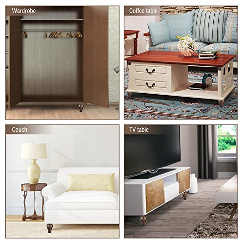 Acetop 6 Inch Furniture Wood Legs Set Of 4 Turned Sofa Legs Bun Feet Couch Leg Mid Century Replacement Wooden Leg With Hardware 5/16" Bolt For Cabinet Dresser Night Stand Sideboard Coffee Table #TOP6