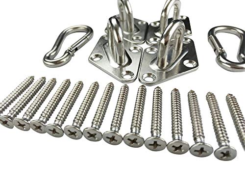 Coscool Shade Sail Hardware Kit For Sun Shade Sails Stainless Steel Installation Hardware Kit (6-Inch Rectangular) #TOP2