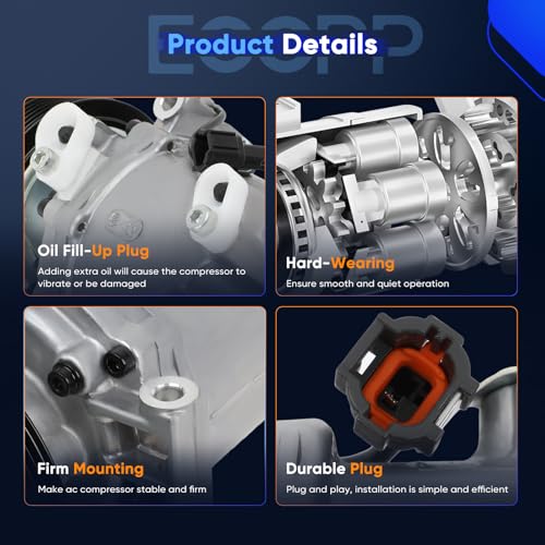 Image of ECCPP AC Compressor 2005-2019 for Nissan Frontier for Suzuki Equator 2.5L | Fast Cooling A /C Compressor with Clutch