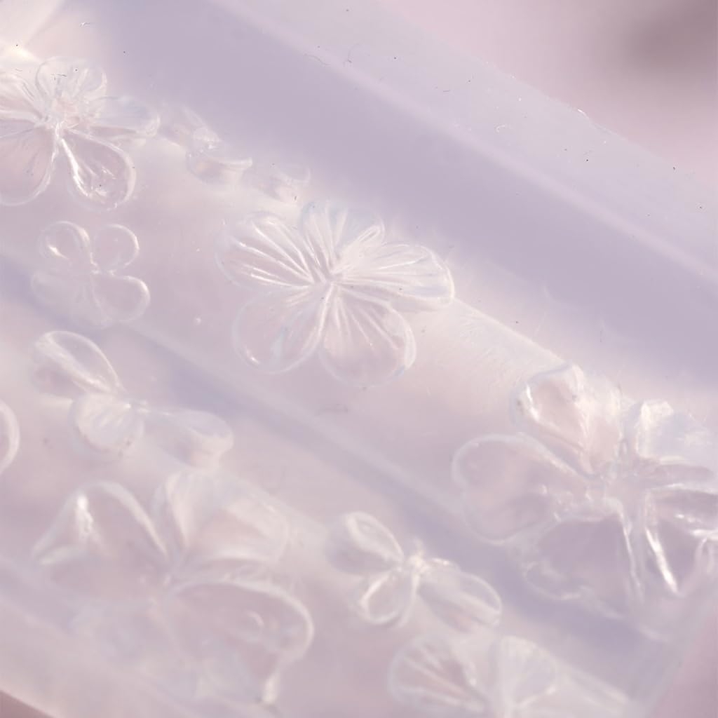 Flexible Nail Stamping Mold Flower Theme Manicure Mould for Nail Art Enthusiasts