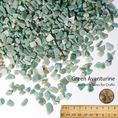Image of Green Aventurine Chips Bulk 1lb, 600+ Pieces, 8-15mm Natural Gemstones