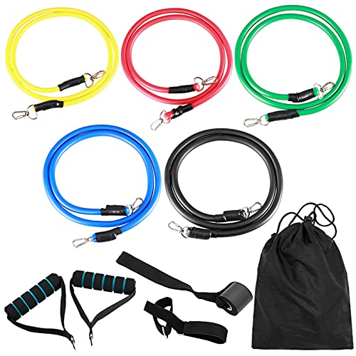 mewmewcat banda de tensão,11 pcs Conjunto de Bandas de Resistência de Fitness Bandas de Tubo de Exer
