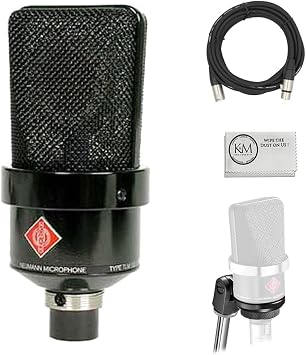 Neumann TLM 103 Large-Diaphragm Cardioid Condenser Microphone | Black Bundled with 20ft XLR Microphone Cable + Cleaning Cloth 3 Items