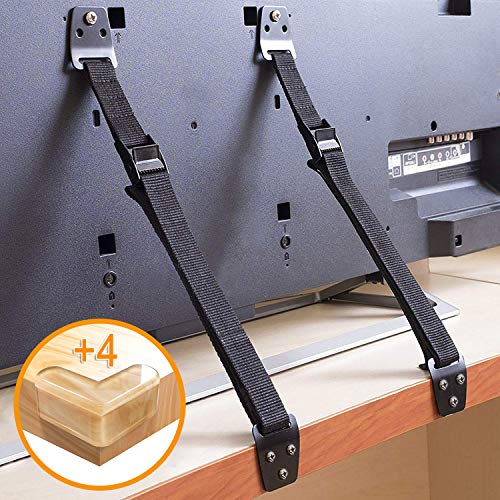 SYOSIN Anti-Tip Furniture and TV Straps, Metal Heavy Duty TV Straps, Adjustable Furniture