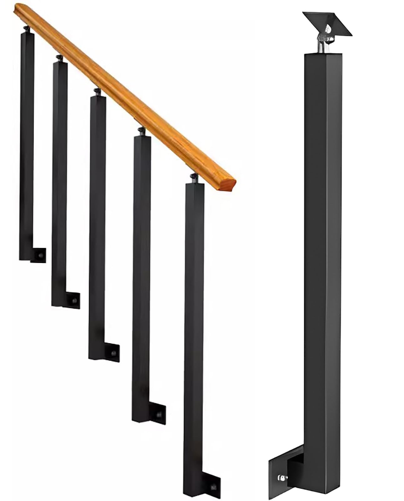 Balustrade double panneau à fixation latérale pour escalier et grenier