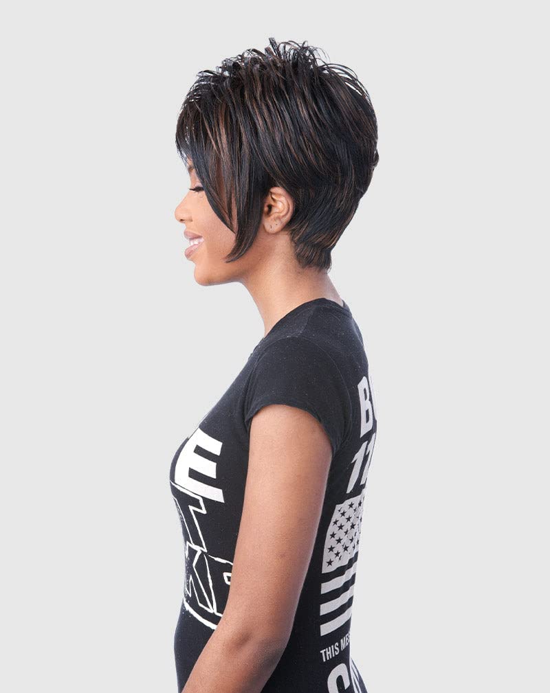 VANESSA Fashion Wigs Medium Short Length Layered Straight Style Synthetic Hair Wig - HOBY (SP427)