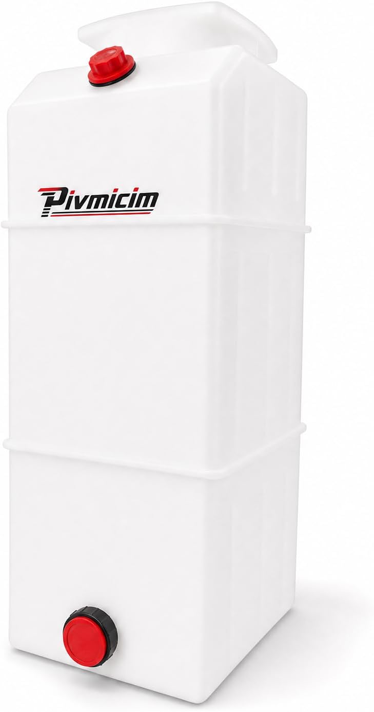 13 Quart Poly Power Unit Hydraulic Reservoir Tank, Hydraulic Fluid Oil Tank for Power Units, Dump Trucks, Trailers, RVs and Boats