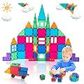 Anbalulu Magnet Tile Building Blocks Magnet Toys Extra Strong Magnets & Super Durable 3D Tiles, 100PCS Inspirational Educational Toys for Over 3 Years Old Boys Girls as Gifts