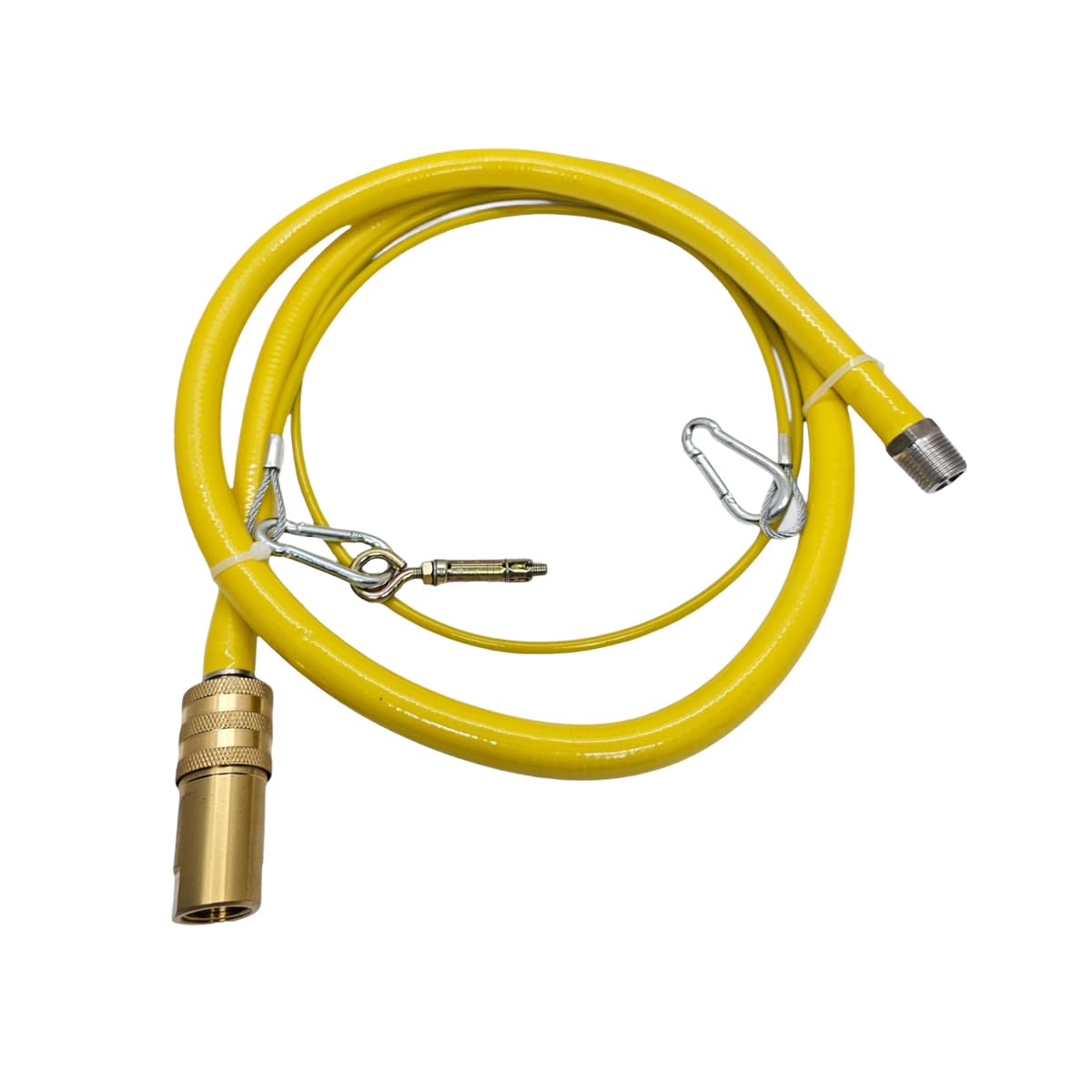 Tubo flessibile per gas, 1250 mm x 1,9 cm, con attacco a sgancio rapido e cordino di sicurezza, flessibile, durevole e resistente al calore, ideale per cucine professionali