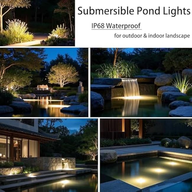 Underwater Fountain Lights Warm White LED Landscape Spotlights Set of 4