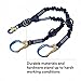 3M DBI-SALA SHOCKWAVE Force2 1246032 Shock Absorbing Lanyard, Snap Hook One End, Alum Rebar 25