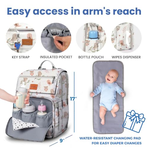 Image of PILLANI Baby Diaper Bag Backpack - Large Bag for Boys & Girls, Waterproof Diaper Backpack - Travel Diaper Bags w /Changing Pad, Baby Registry Search & Shower Gifts - Essentials Must Haves Newborn Stuff