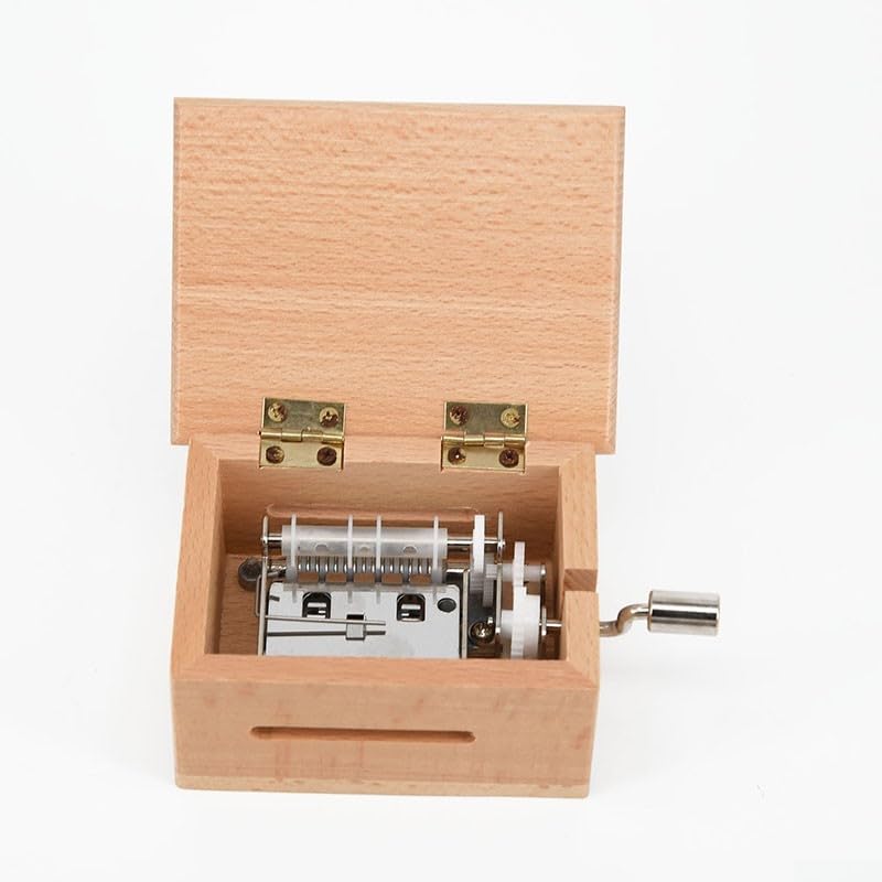 Mini Carillon A Manovella EVERMARKET – In Acrilico Trasparente Con Meccanismo A Vista – Suoneria Meccanica – Regalo Originale (7x5x3 Cm)