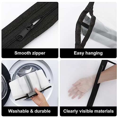 12 Stück Kleidersack mit Reißverschluss,Transparente Kleidersack Kleiderhüllen Abdeckung, Anti-Staub Kleiderschutzhüllen für Anzüge, Kleider, Mäntel, Jacken Kleidung Aufbewahrung