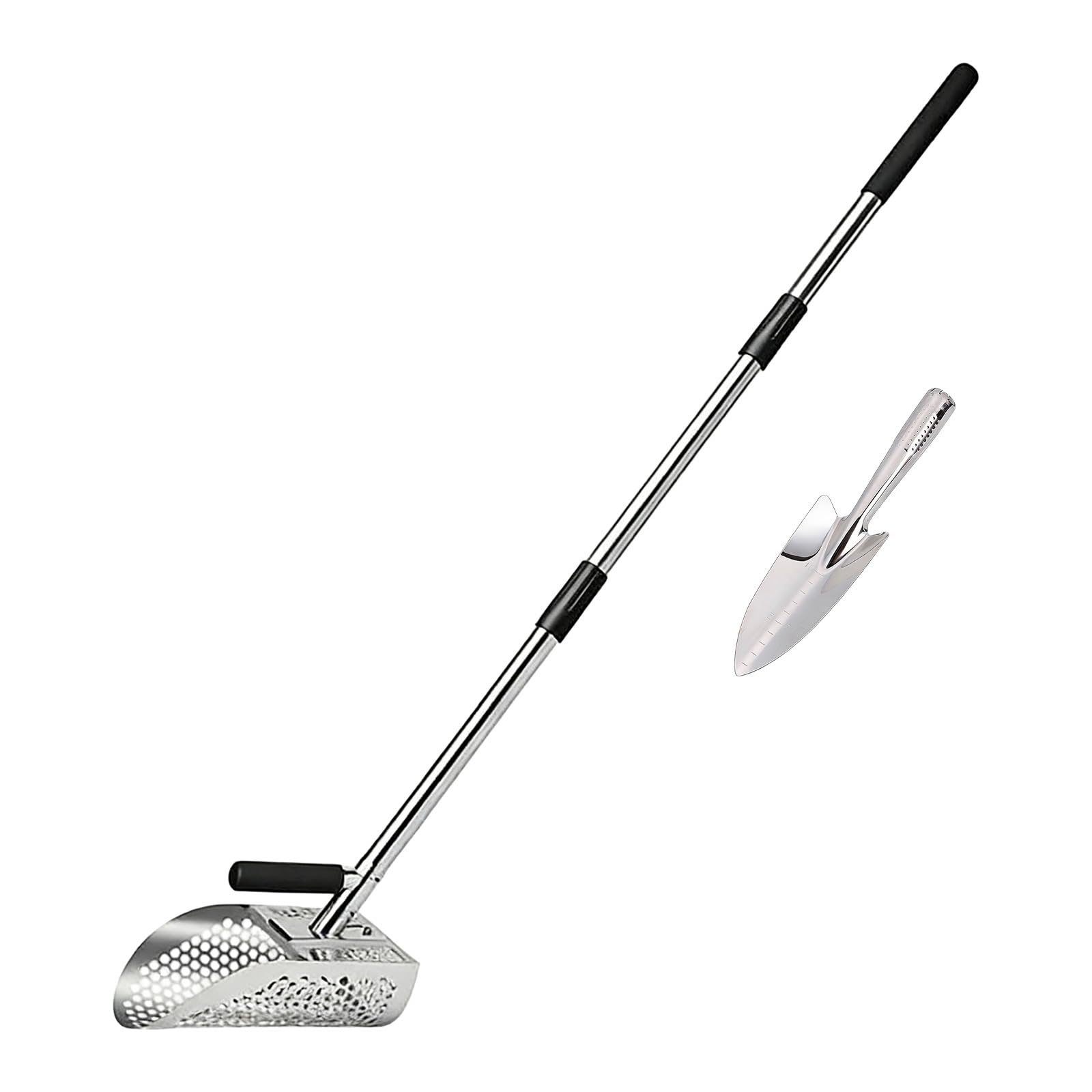 Shntig Removable Handle Sho Lightweight Gold Prospecting Scoops Crafted From Steel For Most Skill Levels Feature Efficient Filtering And Durability Sand Scoops