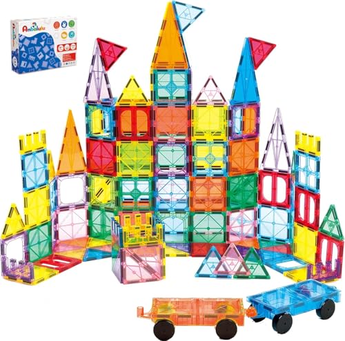 Anbalulu 134PCS Magnetic Building Tiles: Durable STEM Toys with Strong Magnets for Kids, Educational...