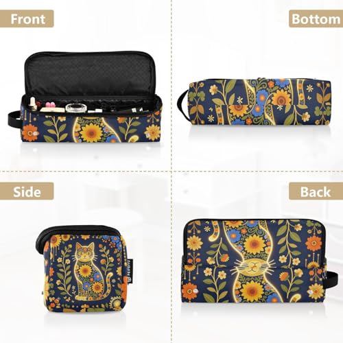 Bolsa de viaje y tapete resistente al calor para herramientas de cabello, organizador para plancha de pelo, rizador y secador, diseño con flores miniatura 5