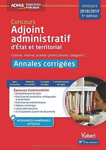Télécharger Concours Adjoint administratif - Catégorie C - Annales corrigées État et territorial - Concours 2 Livre PDF Gratuit