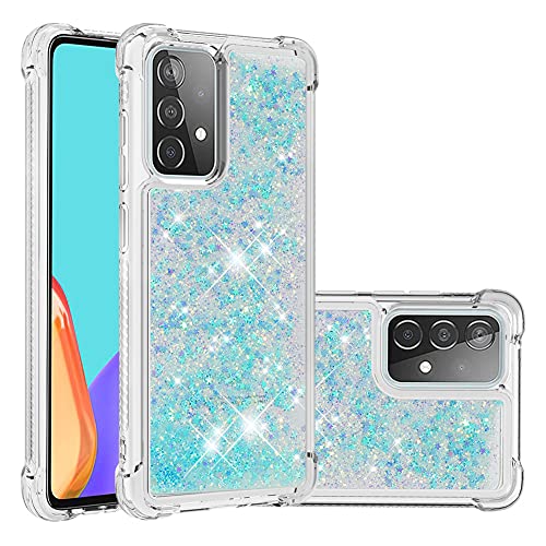 Coque Samsung Galaxy A52 5G paillettes silicone antichoc protection transparente Star Blue