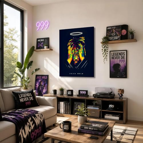 Image of Juice WRLD Canvas Wall Art, Rapper Collage Poster Print, Hip Hop Music Artwork for Bedroom Studio Gaming Room Decor, Vibrant Album Cover Picture Print Framed Music Wall Painting 20X24 inch