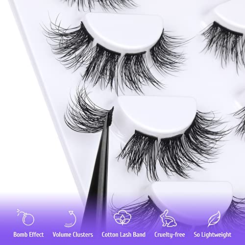 Lash Clusters Eyelash Extension Kit Mink Lashes Natural Look Fluffy Wispy False Eyelashes Cluster Diy Lash Extension Kit By Heyalice #TOP2