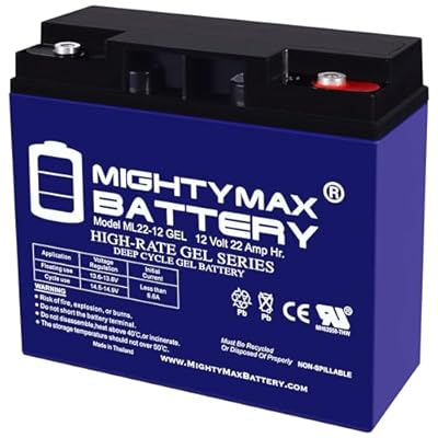 Mighty Max Battery ML22-12GEL - 12 Volt 22 AH, GEL Type, Internal Thread (INT) Terminal, Rechargeable SLA AGM Battery
