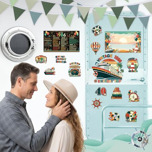 Dazoratix Imán Decorativo Retro para Cumpleaños 40 Años miniatura 3