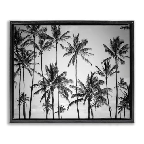 Palm Trees Skyline Coastal Landscape, 25 x 31 Inch Canvas in Floater Frame