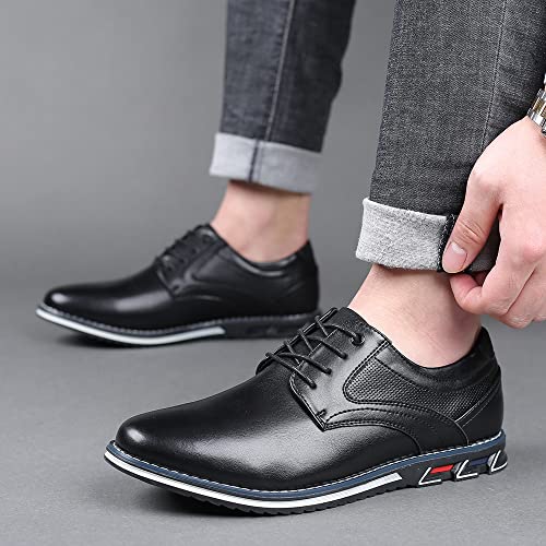 Mens Dress Shoes Breathable Business Oxford Derby Orthopedic Leather Shoes Casual Shoes Business Office Oxfords A-black3
