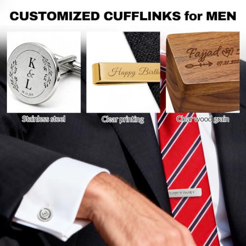 Gemelos personalizados con monograma para hombre miniatura 5