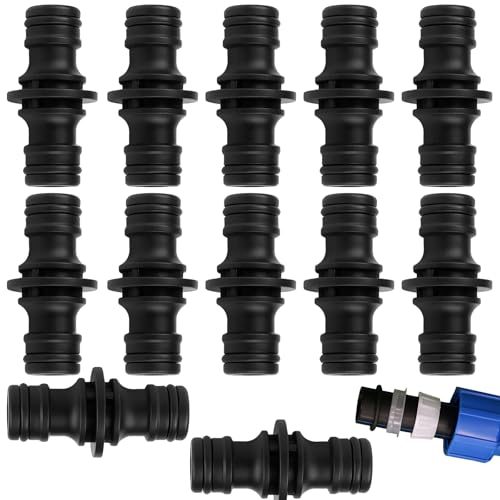 Schlauchverbinder 1/2 Zoll, 12 Stück Schwarze Doppelseitige Saugeranschlüsse, Hochwertige Schlauchkupplung Für Gartenbewässerung, Ideal Für Gartenbewässerung Und Poolwartung