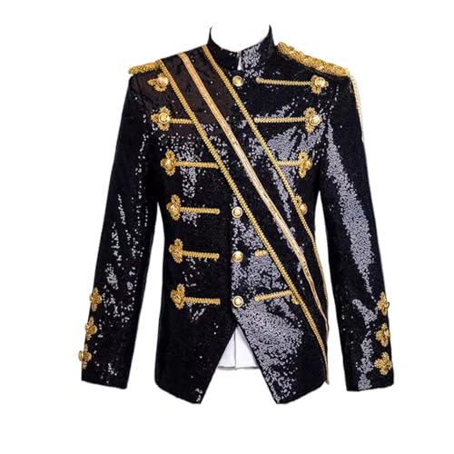 Blazer bleu roi à paillettes WOLONG pour homme : veste de costume et de scène