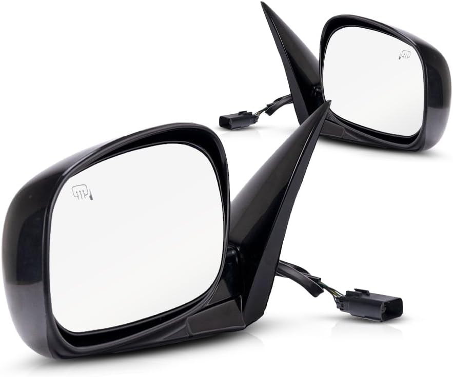 For Lincoln Town Car 2004 05 06 07 2008 Door Mirror Driver and Passenger Side | Pair | Power | Heated | Paint To Match | Replacement For 4W1Z 17683 AAB, 4W1Z 17682 AAB | FO1320328, FO1321328