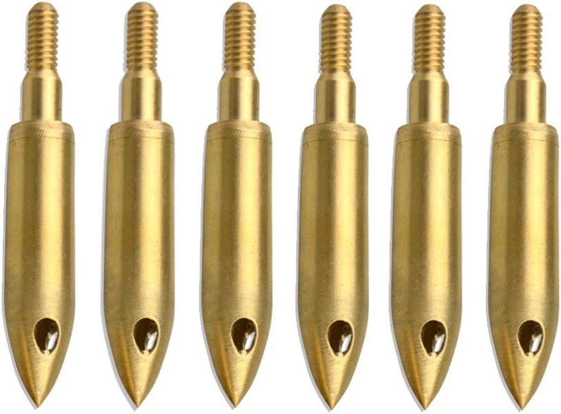 6 Pcs 125 Grain Archery Whistle Broadheads Copper Signal Arrowheads Archery Targeting Whistle Arrow Tips for Crossbow and Compound Bow