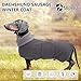 MOREZI Winterhundejacke mit wattiertem Flusenfutter, verstellbarem Klettknopf und hochklappbarem Stehkragen. Sehr gut geeignet für Dackel und kleine und mittelgroße Jagdhunde-Grau-M