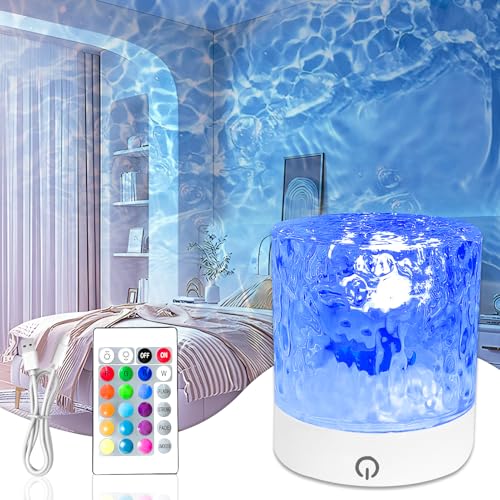 TaimeiMao Lux Ocean Lampe,Wasserwellen Lamp 16 Farbe mit USB,Polarlicht Lampe Aufladbar,Ocean Lamp mit Fernbedienung,Wasserwellenlampe Ozean,Rotierendes...