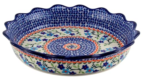 Polish Pottery Market Pie Dish/Quiche 9” Handcrafted by Zaklady Boleslawiec Poland, Ceramic Pie Plate with Ruffled Edge, Non-Stick Round Fluted Pie Dish, Tart Pan Polish Pottery Market Pie Dish/Quiche 9” Handcrafted by Zaklady Boleslawiec Poland, Ceramic Pie Plate with Ruffled Edge, Non-Stick Round Fluted Pie Dish, Tart Pan