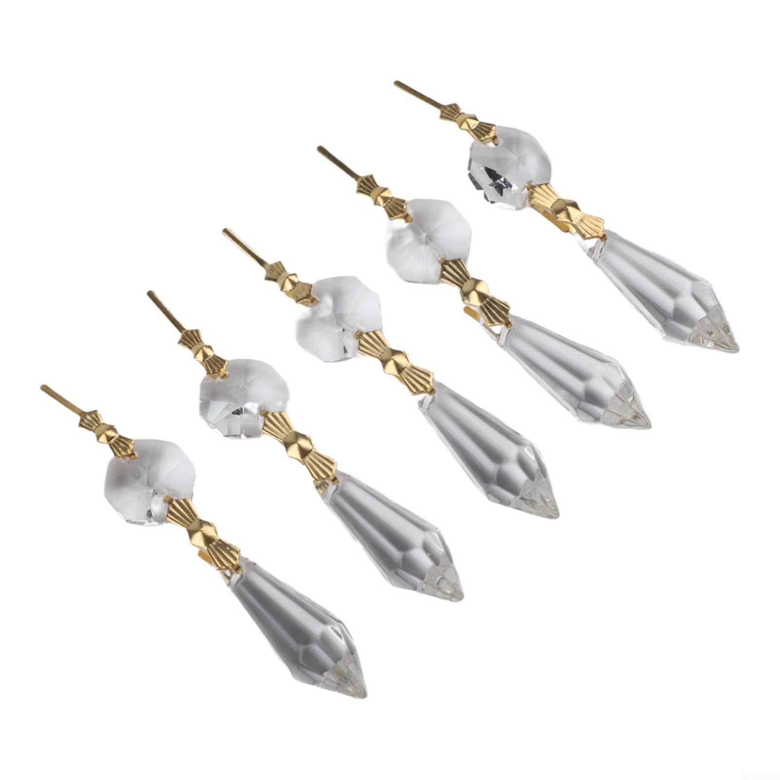 Lámpara de araña transparente de lágrima para cristales, 20 piezas con clips colgantes para accesorios de iluminación y elegante para decoración del hogar (transparente)