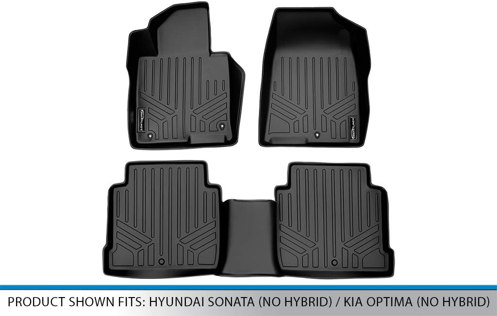 Review MAXLINER Floor Mats 2 Row Liner Set Black for 2016 -2019 Hyundai Sonata (Non Hybrid) / 2016-2018 Kia Optima (Non Hybrid)