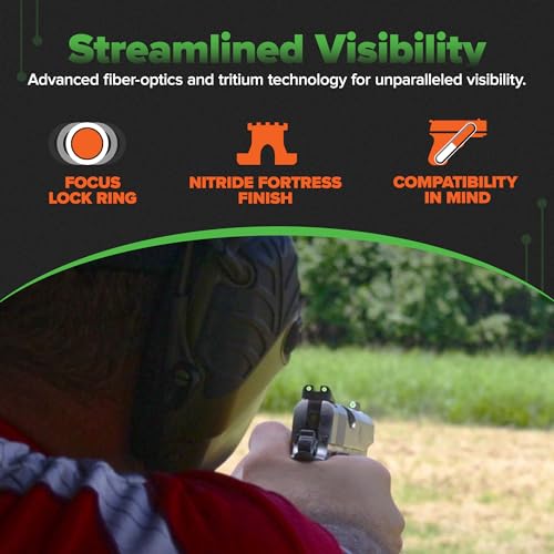 Image of TRUGLO Tritium Handgun Sight | High-Visible Front & Rear Night Sights with Daylight White Dots & Low-Light Tritium Dots, Compatible with Glock Handguns