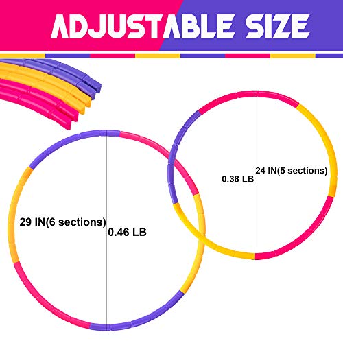NEOWEEK Hoola Hoop for Kids, Detachable Adjustable Size Kids Hoola Hoop, Suitable for Girls, Boys and Pet Training - Thumbnail 4