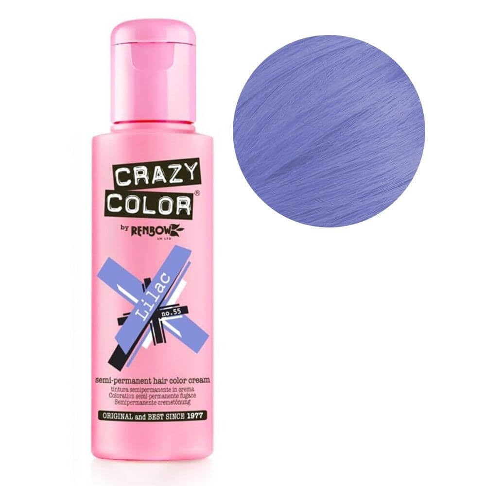 Renbow Crazy Color Semi Permanent Hair Color Cream Lilac No.55 100ml