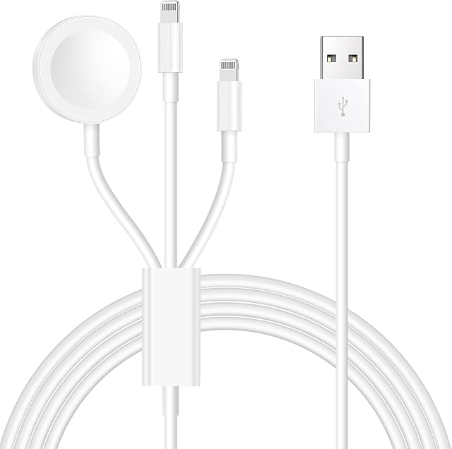 AXFEE Wireless Charger Compatible with Apple Watch, 3 in 1 Smartwatch Charging Cable Compatible with iWatch/iPhone/Airpods/iPad, Charging Docks Compatible with iWatch Series 8/7/6/5/4/3/2/1/SE/SE2