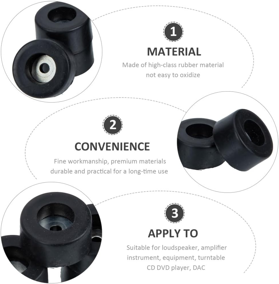 2 Count Speaker Mat Shock Base Pad Rubber Isolation Feet Foot Pads Spike Discs