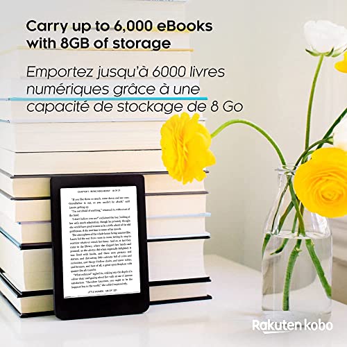 Kobo N306-KU-BK-K-EP, Nia / eReader / Touchscreen antiriflesso da 6" / Luminosità regolabile / Sottile e leggero / eBook / WiFi / 8GB di archiviazione / Tecnologia Carta E Ink / Nero - Image 4