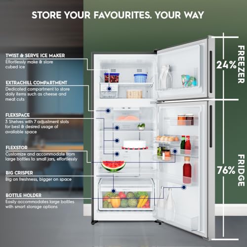 Image of Electrolux 431L 1 Star Double Door Refrigerator with AI AutoSense, GreenZone AHC Technology, Frost Free, Inverter Compressor, Sphere Ice Tray, UltimateTaste 700, ETM4302C-S, Stainless Steel