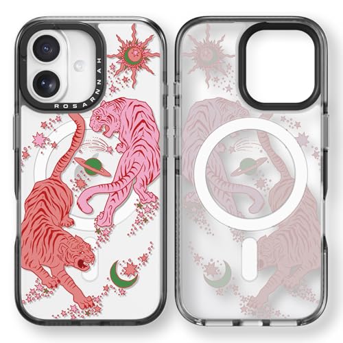 Coque motif tigre amusant pour iPhone antichoc et compatible Magsafe
